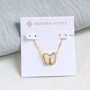 Kendra Scott Haley Bow Gold Necklace Ivory Mother-of-Pearl